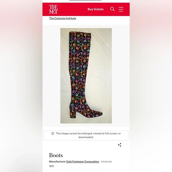 🌸 Vintage 1971 Golo Embroidered Boots – Museum Piece The Met Costume institute - Picture 3 of 15